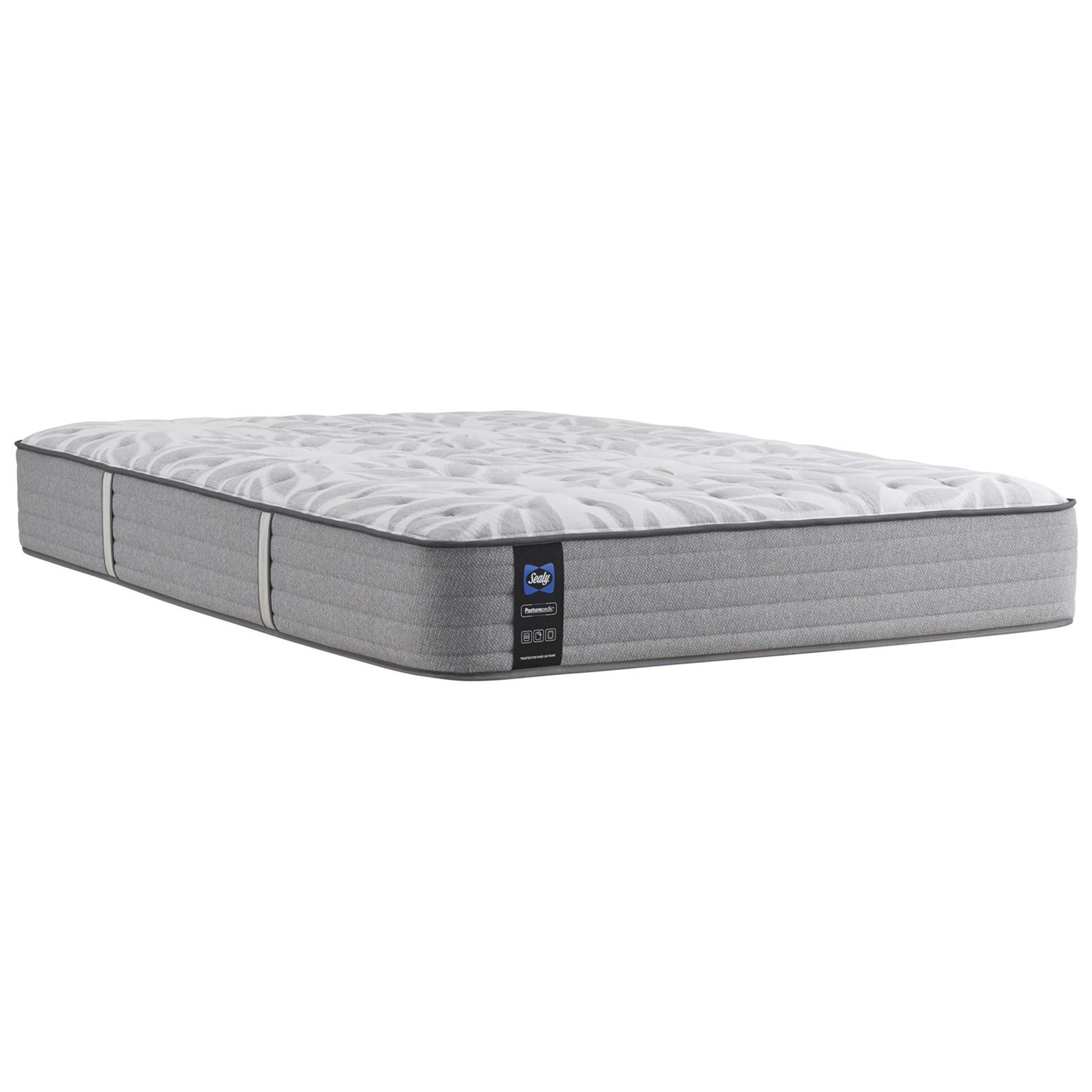 Sleep Number Box Tufted Buttonless Upholstered Bed - Pewter Basketweave - California King Adjustable Firmness